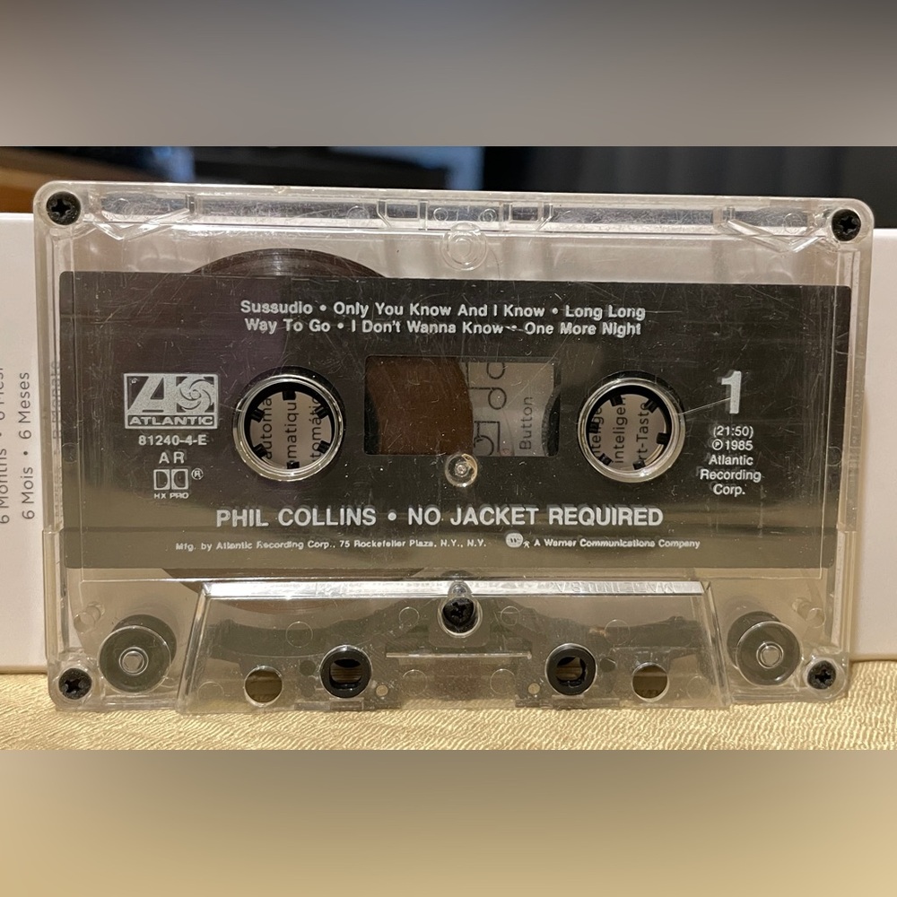 NO JACKET REQUIRED by PHIL COLLINS (CASSETTE, 1985)